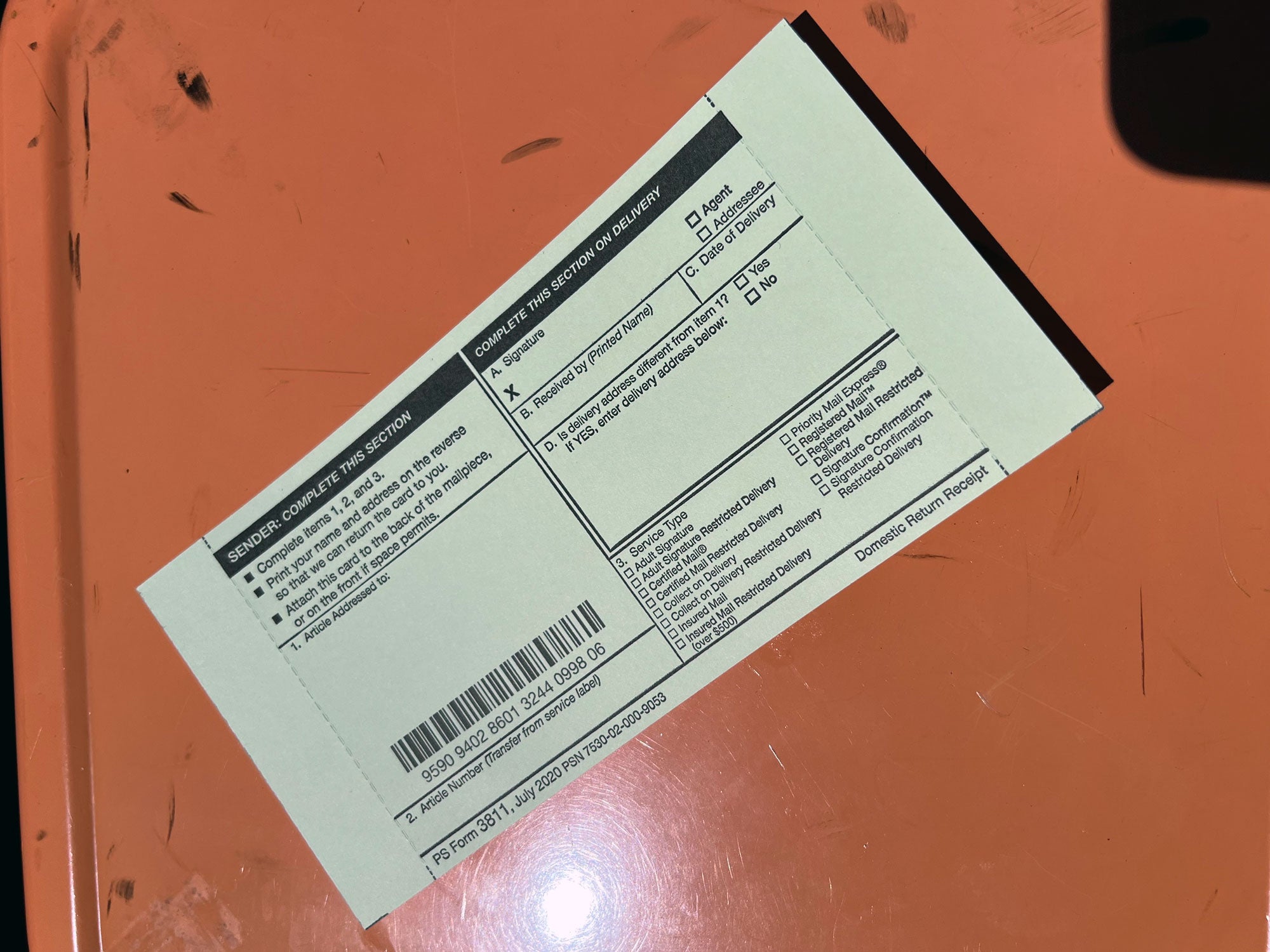 Certified Mail Protest Kit